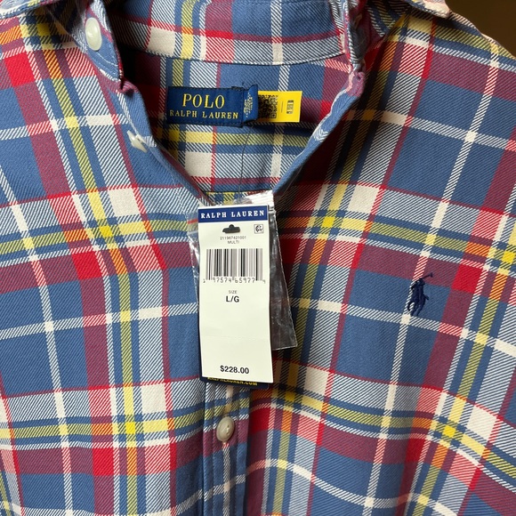 Polo Ralph Lauren Plaid Button-Down Shirt - Blue/Red NWT - Picture 5 of 13